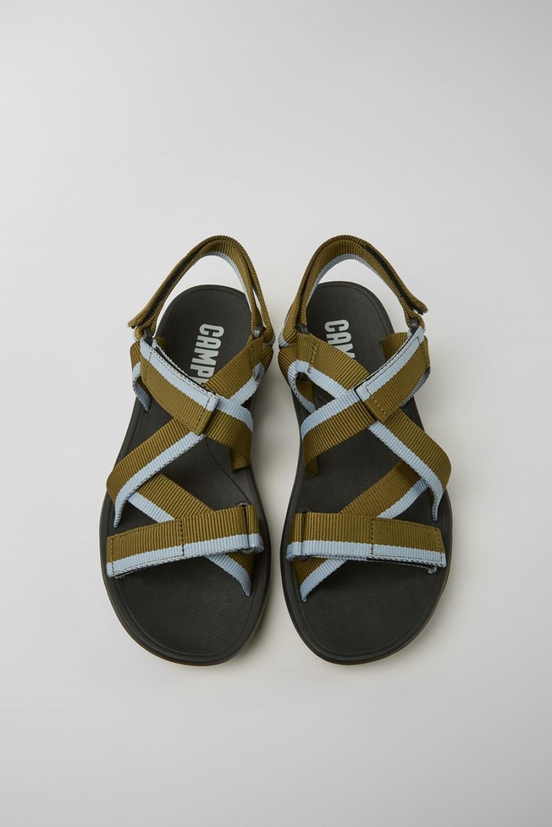 Green Men's Camper Match Recycled Pet Sandals | 0683214-LB