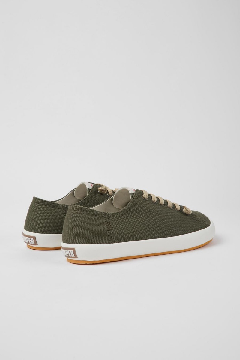 Green Men's Camper Peu Rambla Textile Sneakers | 8159704-HE