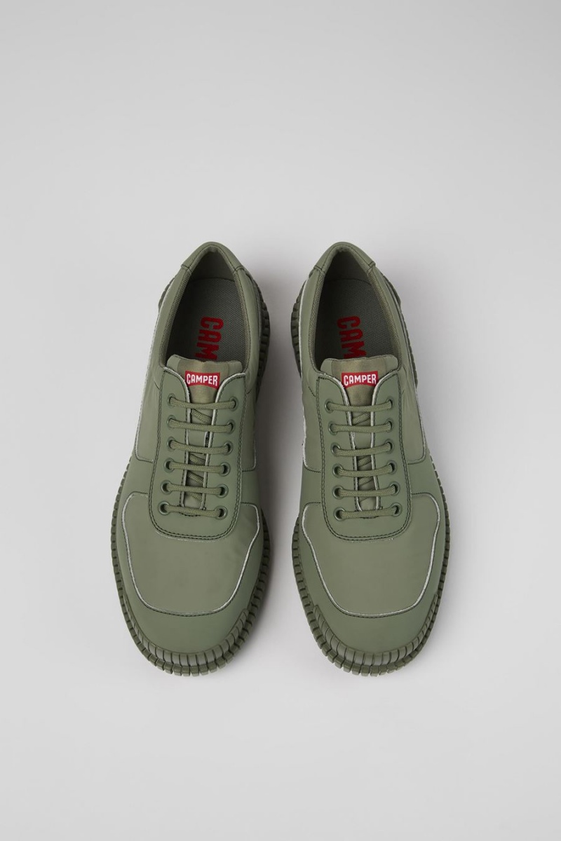 Green Men's Camper Pix Recycled Leather Sneakers | 2803419-OH