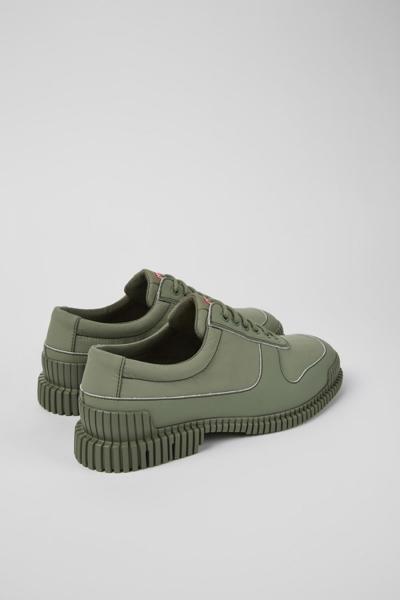 Green Men's Camper Pix Recycled Leather Sneakers | 2803419-OH