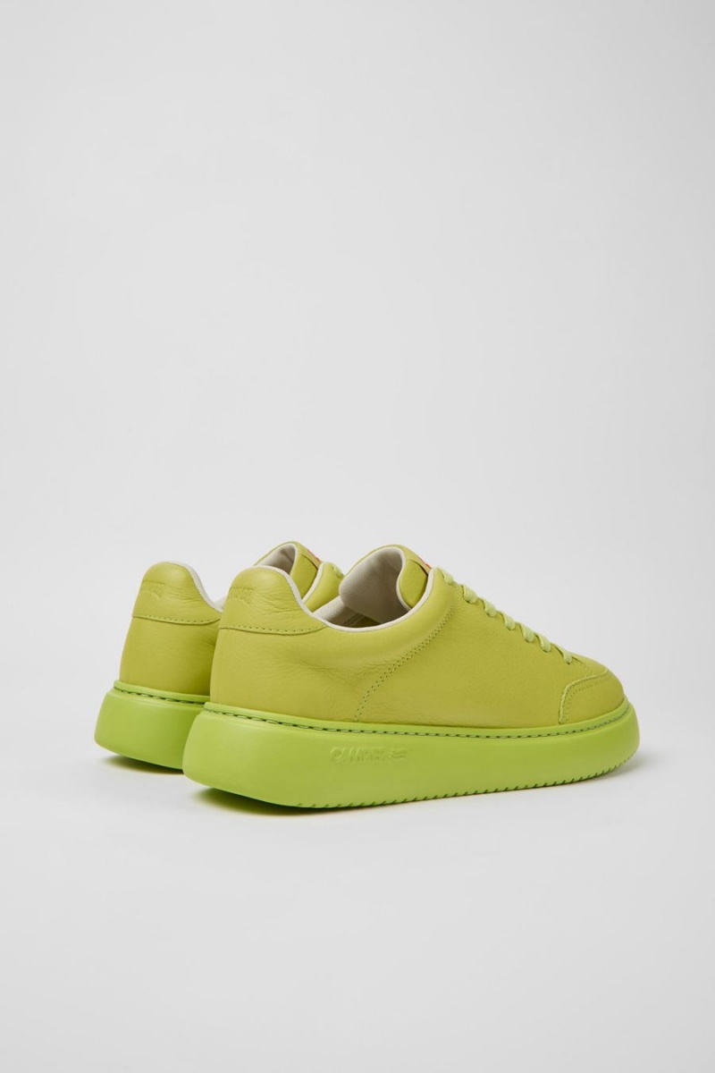 Green Men's Camper Runner K21 Leather Sneakers | 3619754-EV