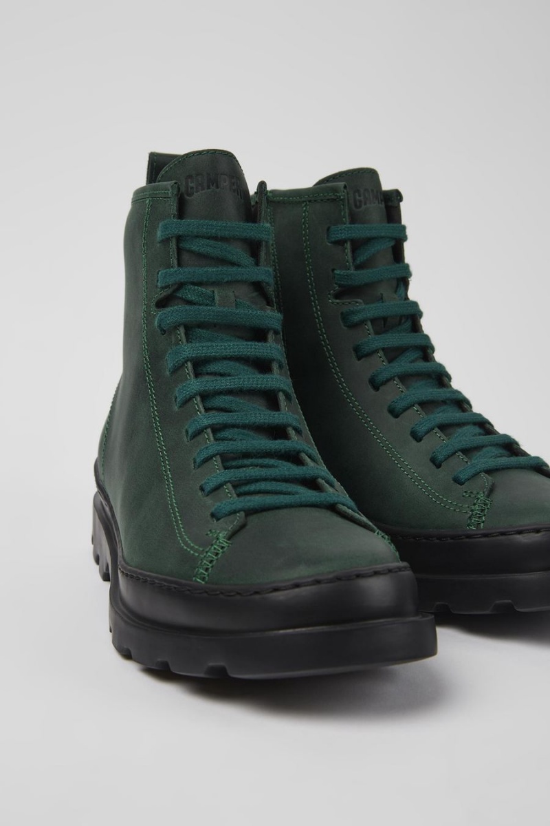 Green Women's Camper Brutus Nubuck Lace up Boots | 5924603-XY