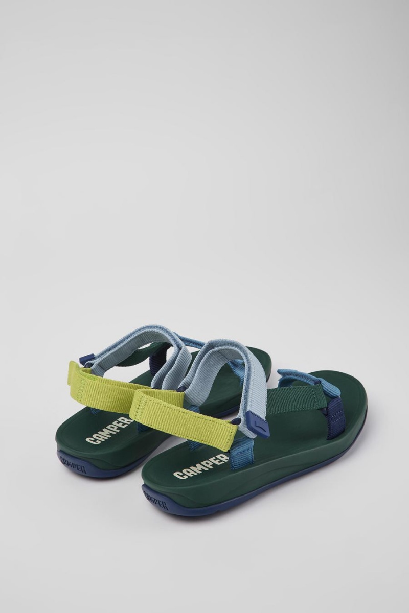 Green Women's Camper Match Textile Sandals | 2697348-RG