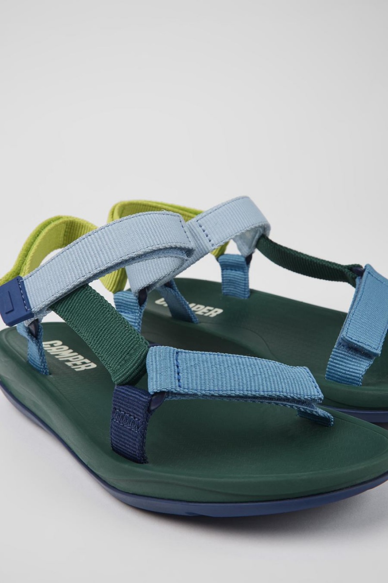 Green Women's Camper Match Textile Sandals | 2697348-RG