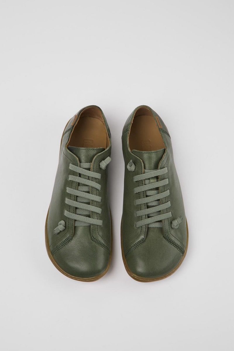 Green Women's Camper Peu Leather Sneakers | 6250781-LO