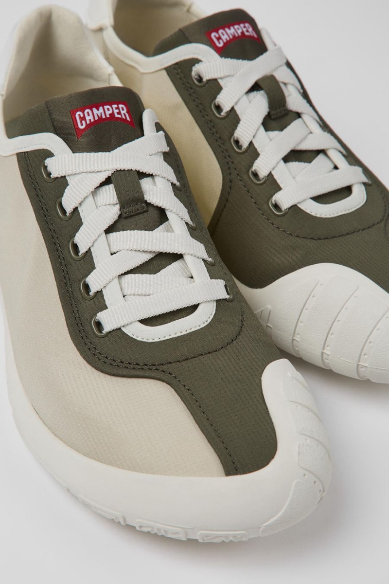 Green Women's Camper Twins Textile Sneakers | 3162784-KD