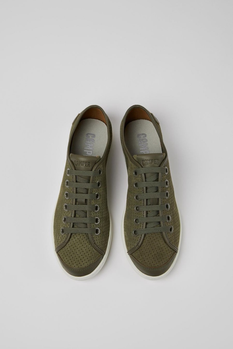 Green Women's Camper Uno Nubuck Leather Sneakers | 8247930-AS