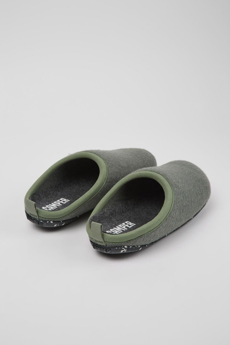 Green Women's Camper Wabi Wool Slippers | 4706923-AX