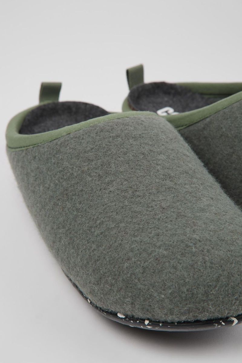 Green Women's Camper Wabi Wool Slippers | 4706923-AX