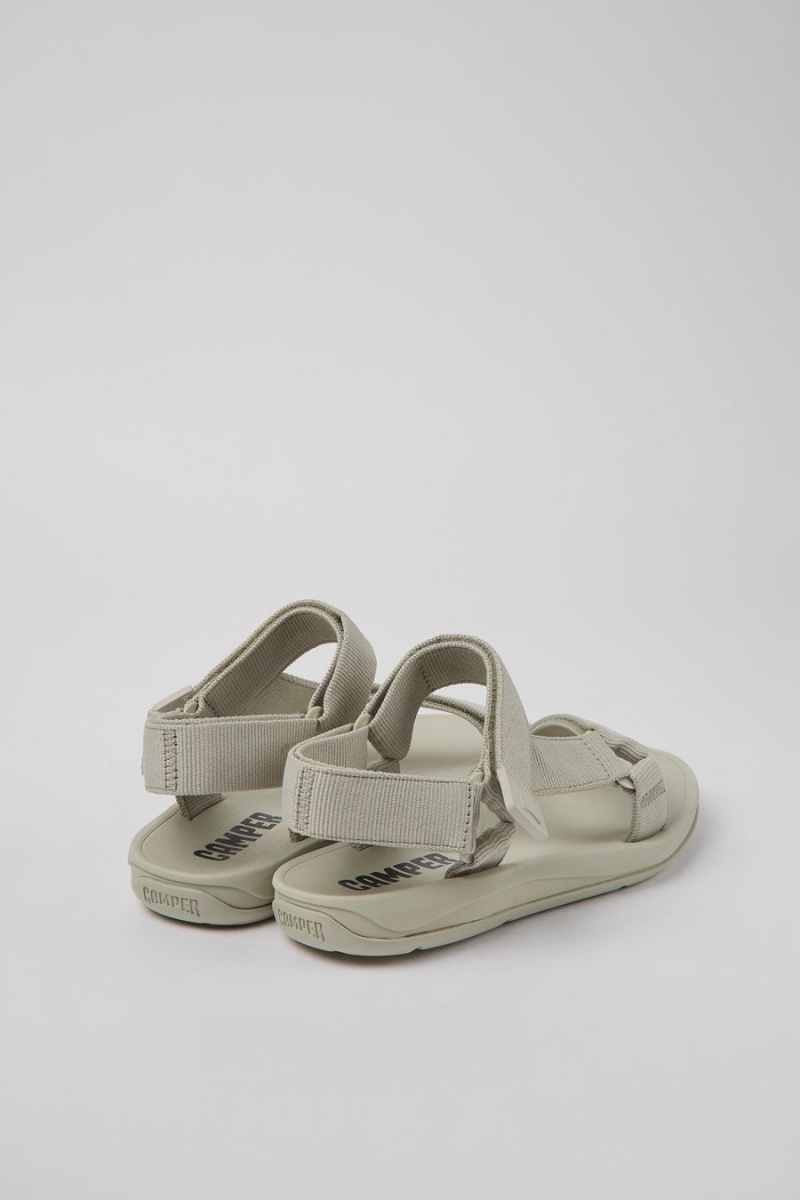 Grey Men's Camper Match Textile Sandals | 9276184-AZ