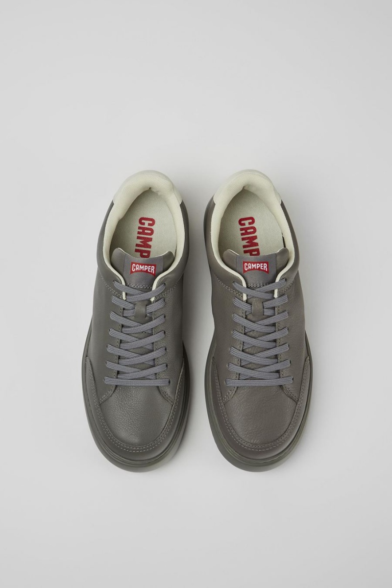 Grey Men's Camper Runner K21 Leather Sneakers | 5146298-MJ