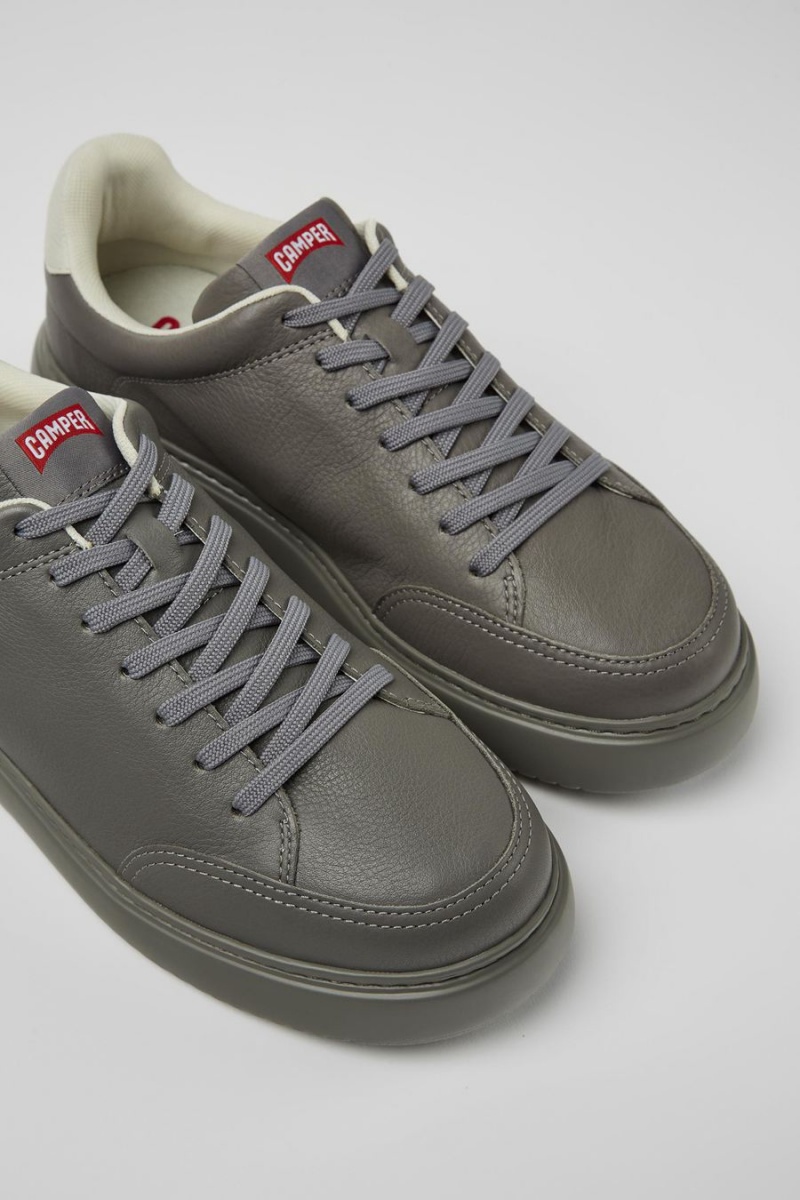 Grey Men's Camper Runner K21 Leather Sneakers | 5146298-MJ