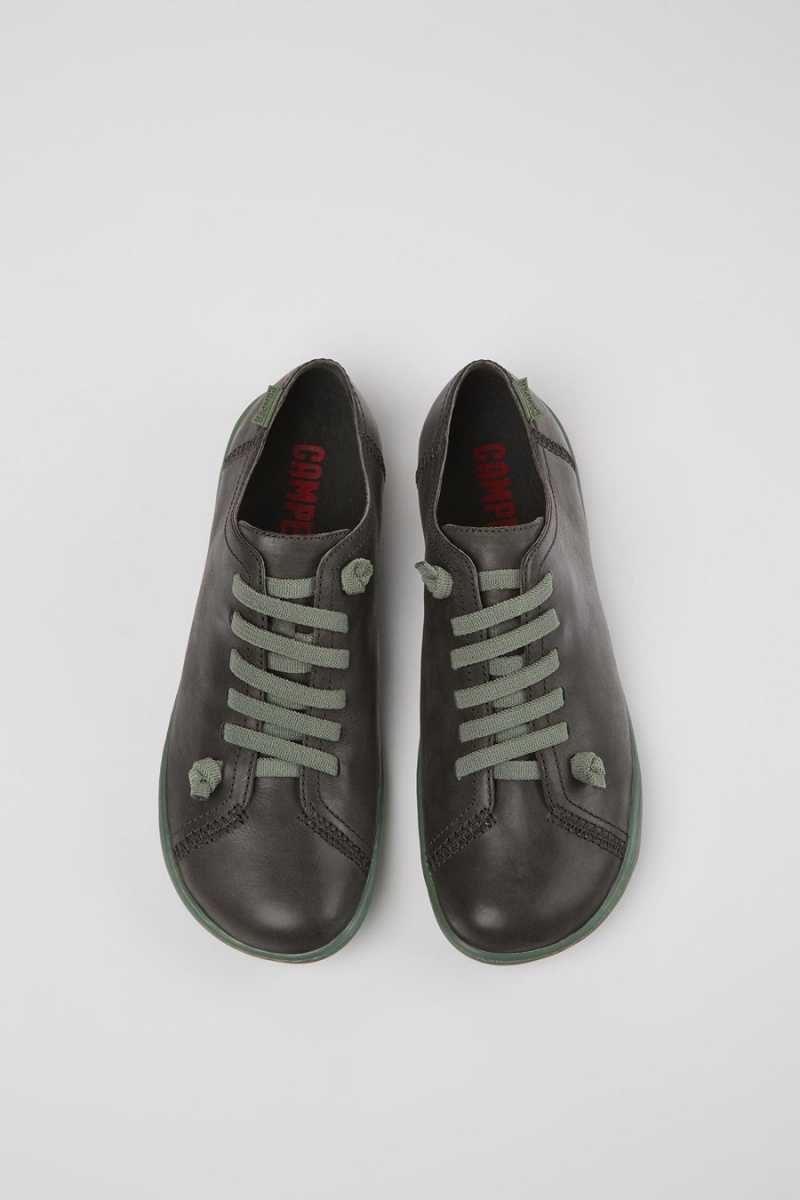 Grey Women's Camper Peu Leather Sneakers | 0824371-QM