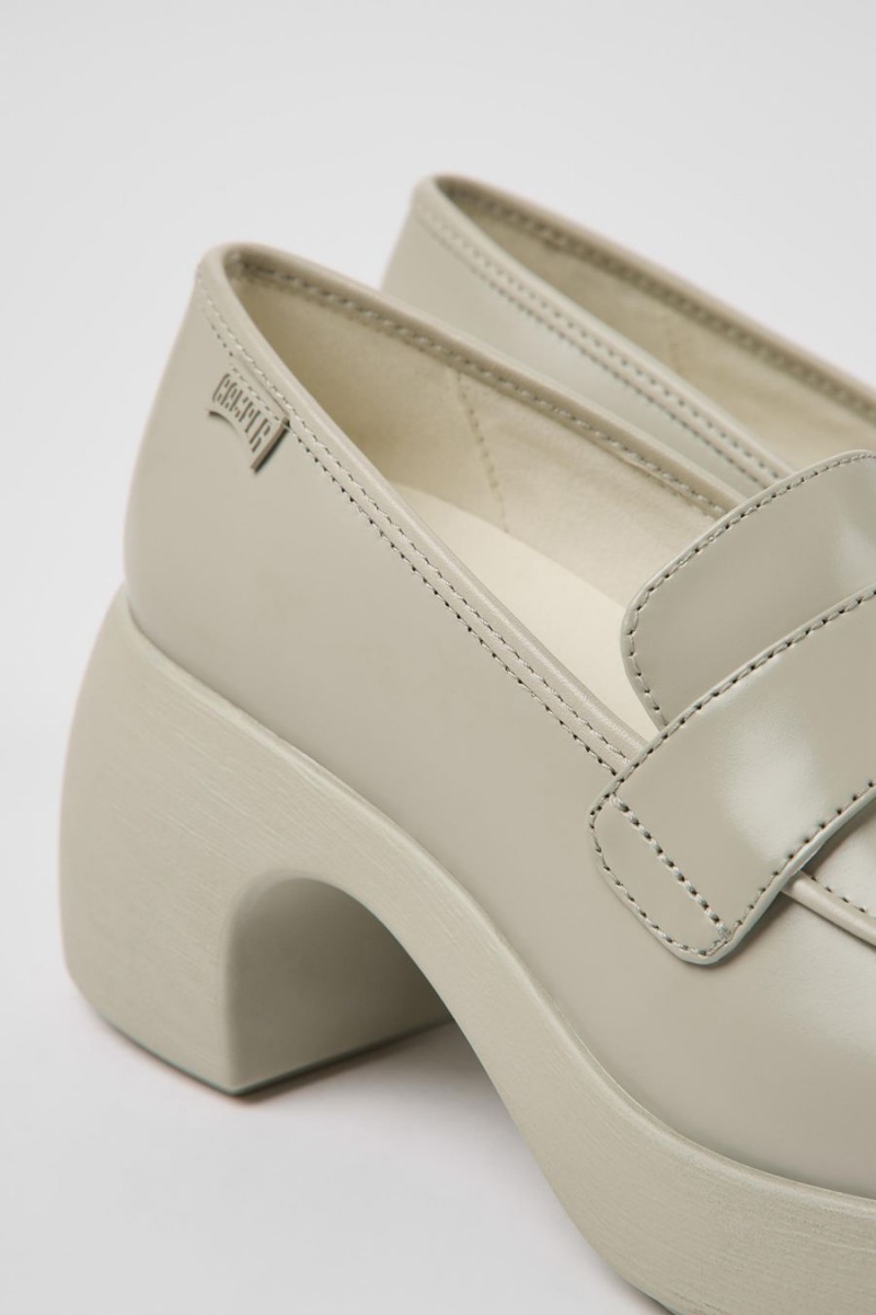 Grey Women's Camper Thelma Leather Wedges | 3519680-LF