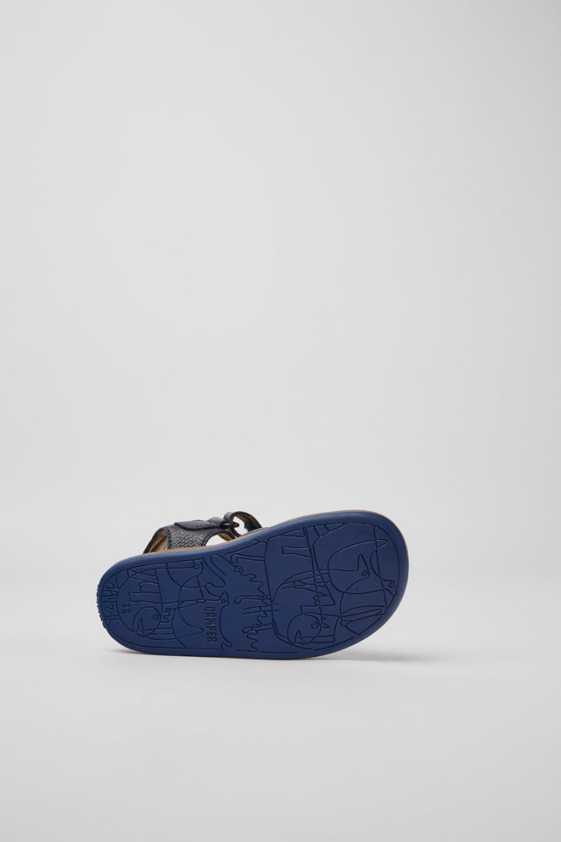 Navy Boys' Camper Bicho Leather Sandals | 0873921-QE