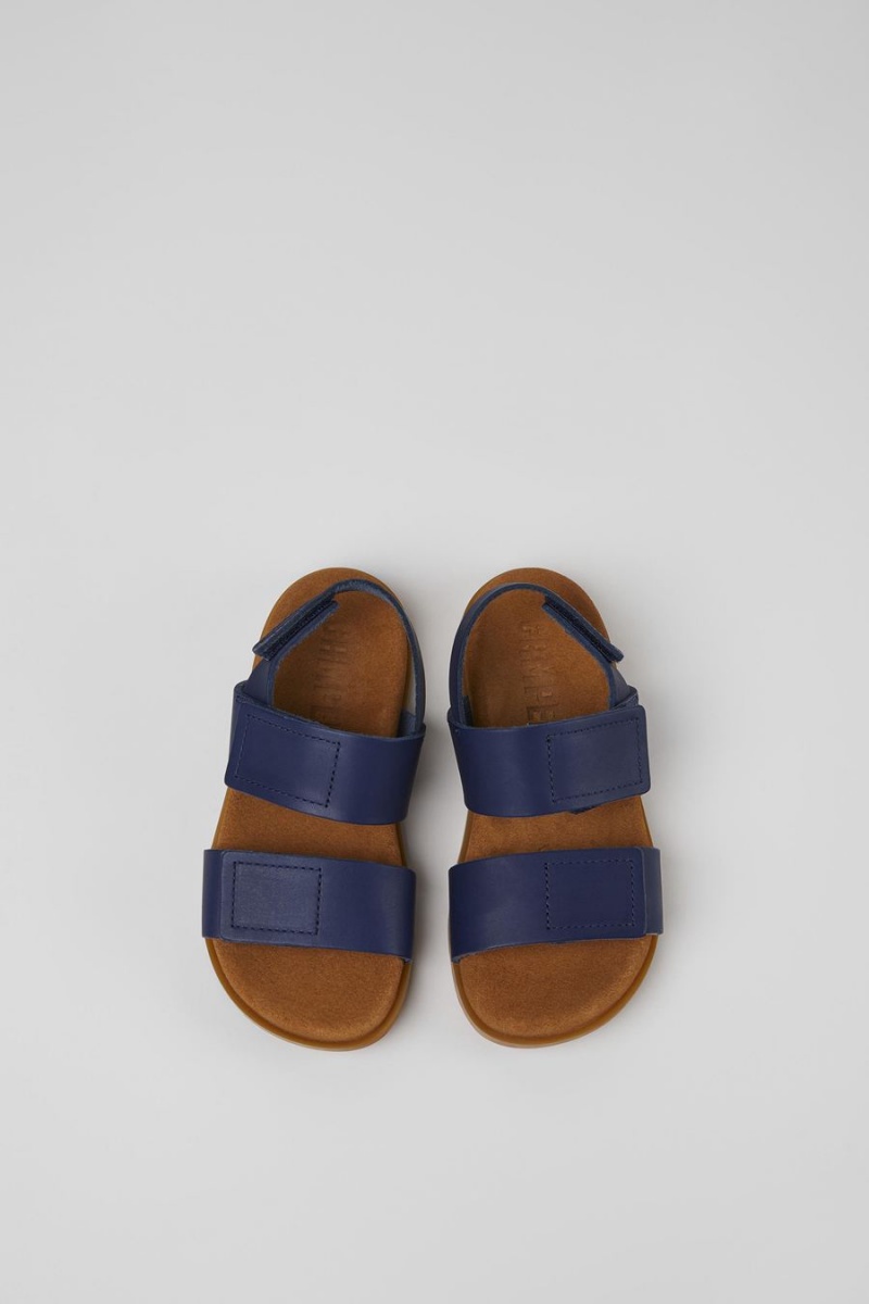 Navy Boys' Camper Brutus Leather Sandals | 0876391-KL