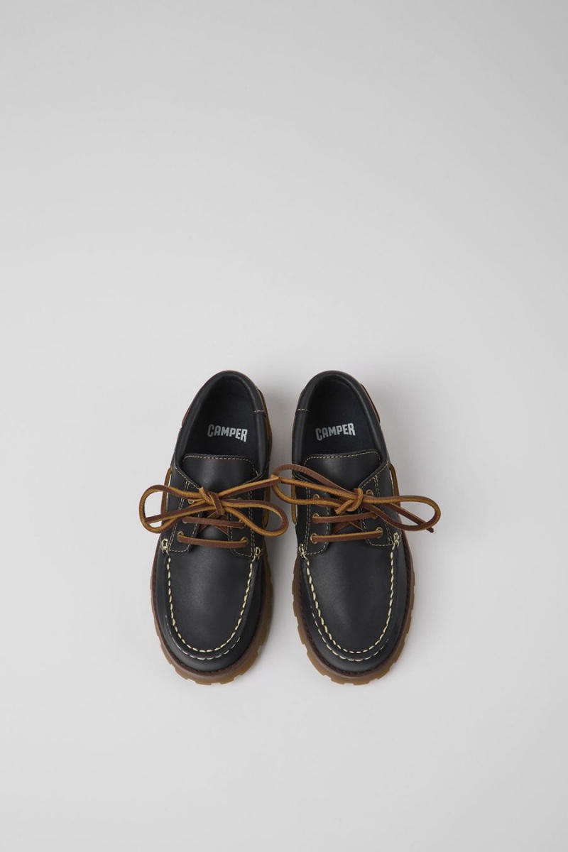 Navy Boys' Camper Compas Leather Slip On | 5879143-ZE