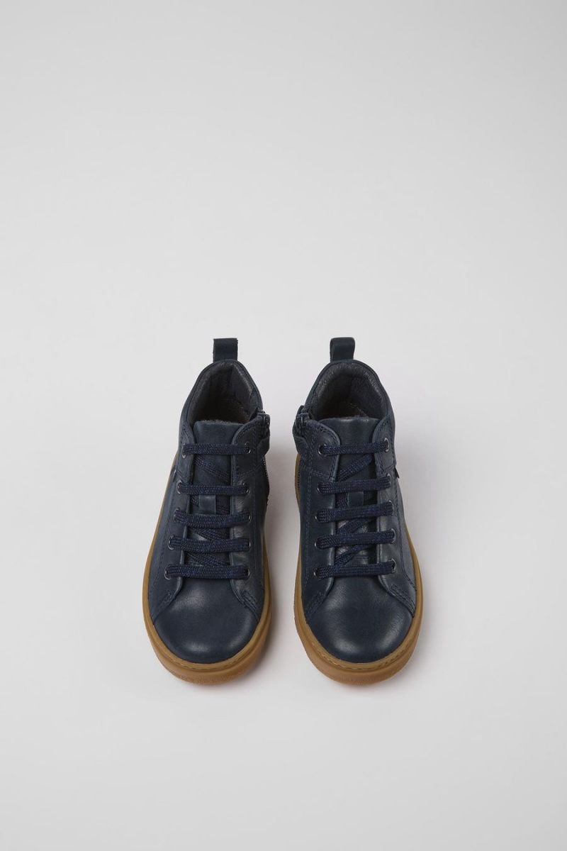 Navy Boys' Camper Leather Ankle Boots | 2375801-JW