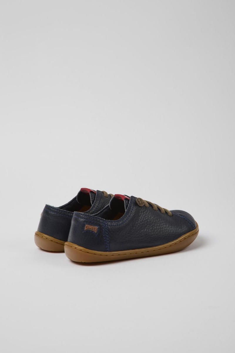 Navy Boys' Camper Peu Leather Sneakers | 7214086-JB