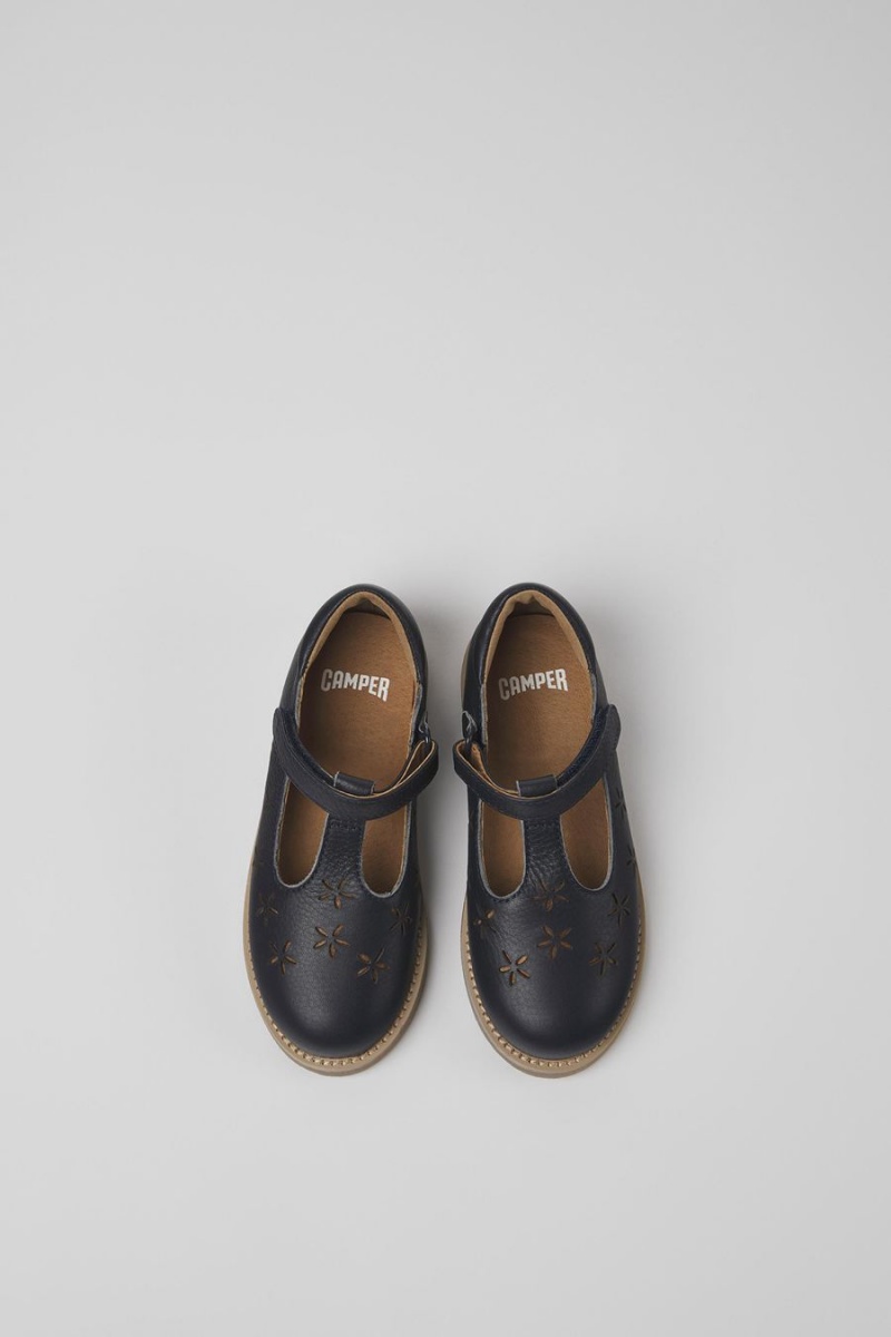 Navy Girls' Camper Savina Leather Slip On | 0674318-HF