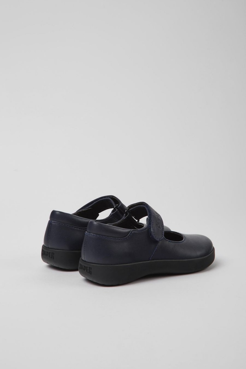 Navy Girls' Camper Spiral Comet Leather Slip On | 2756148-RG