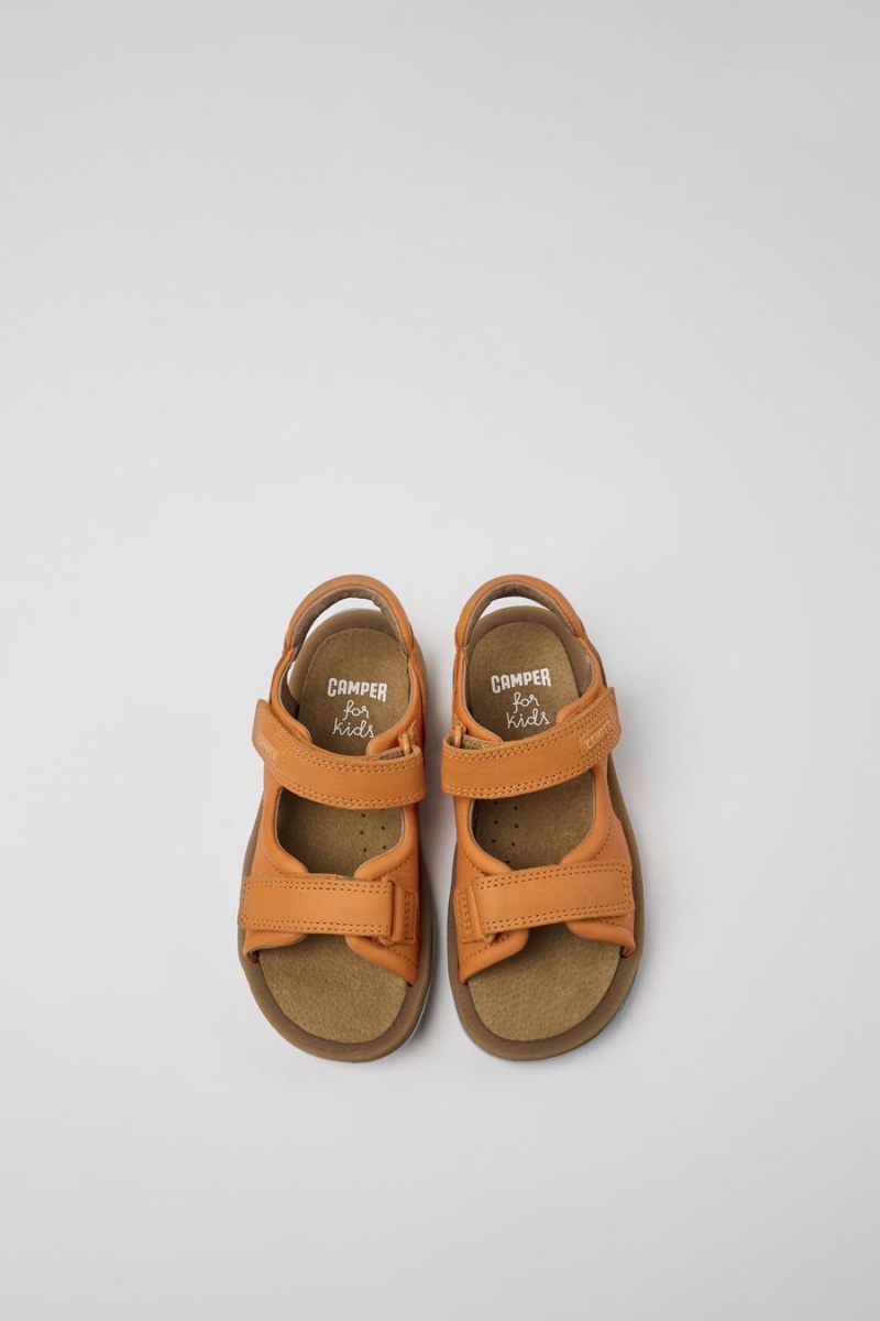 Orange Girls' Camper Bicho Leather Sandals | 3168029-ZK