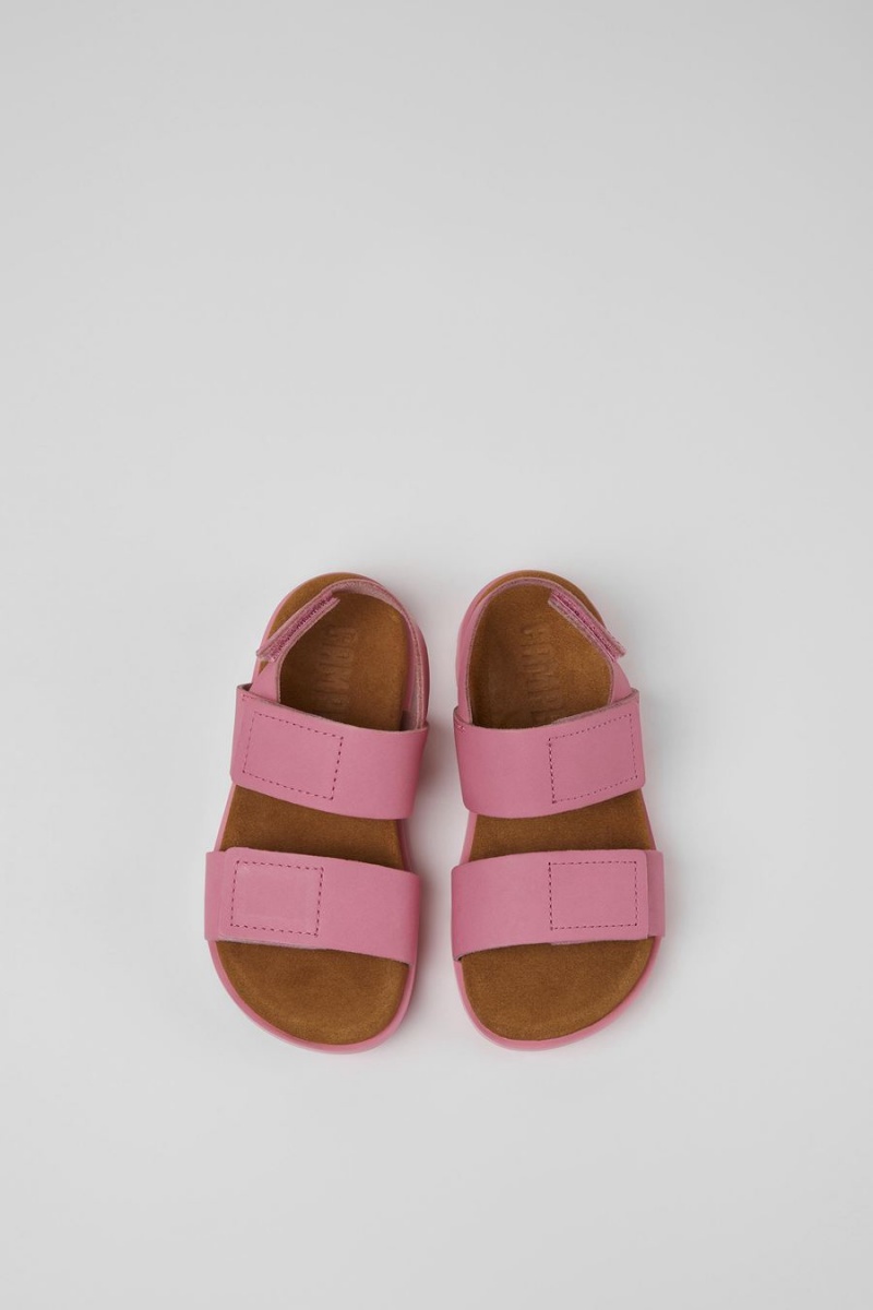 Pink Girls' Camper Brutus Leather Sandals | 5819076-NP