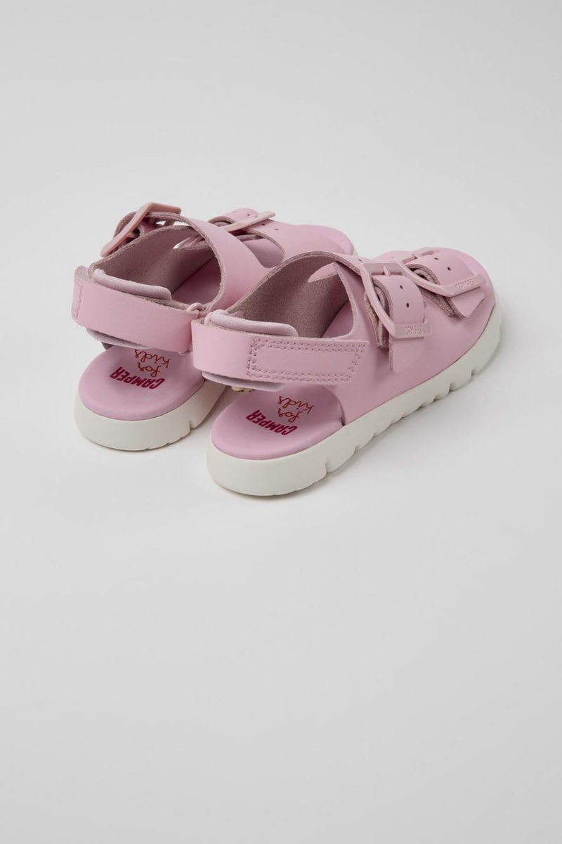 Pink Girls' Camper Oruga Leather Sandals | 8190652-AU