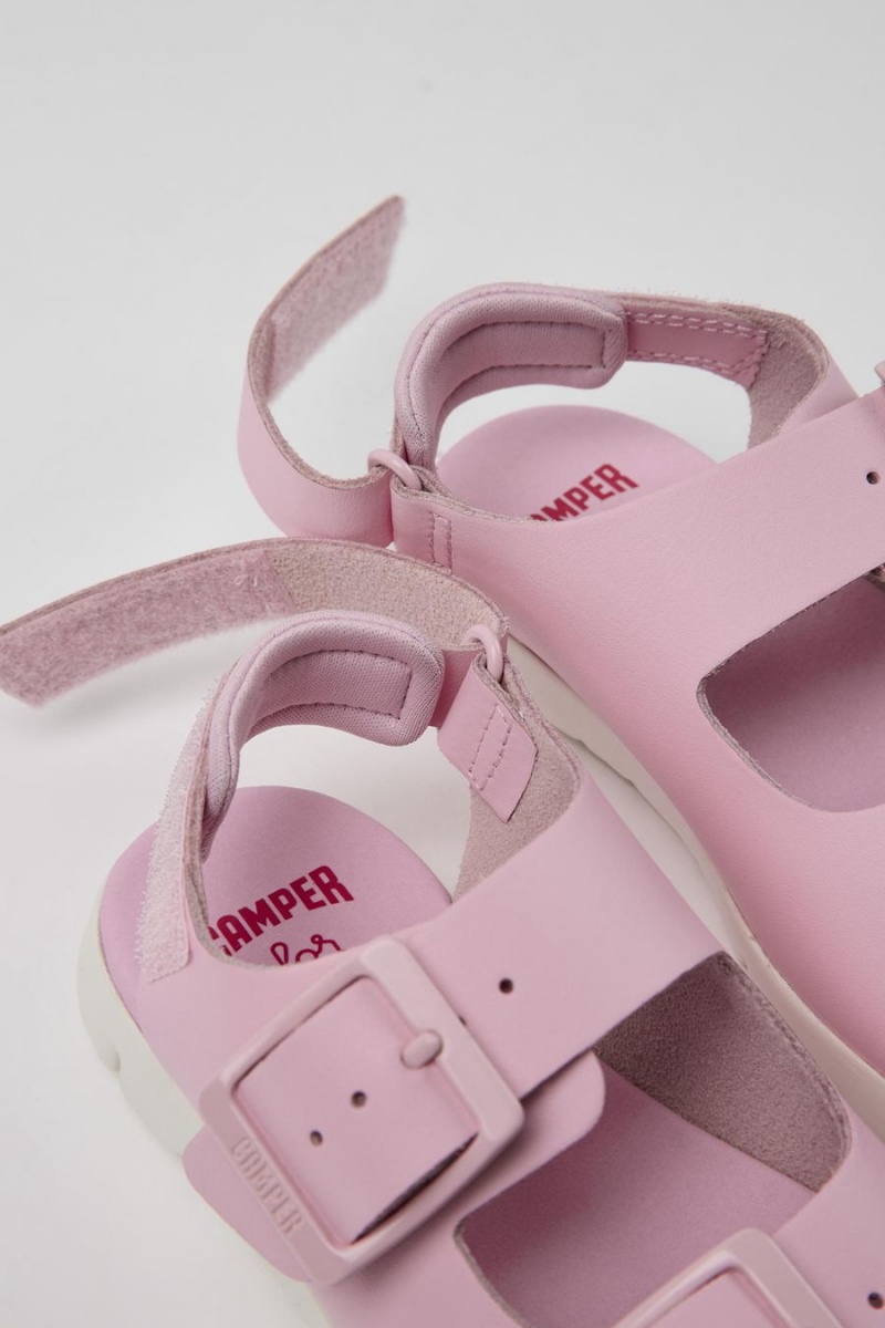 Pink Girls' Camper Oruga Leather Sandals | 8190652-AU