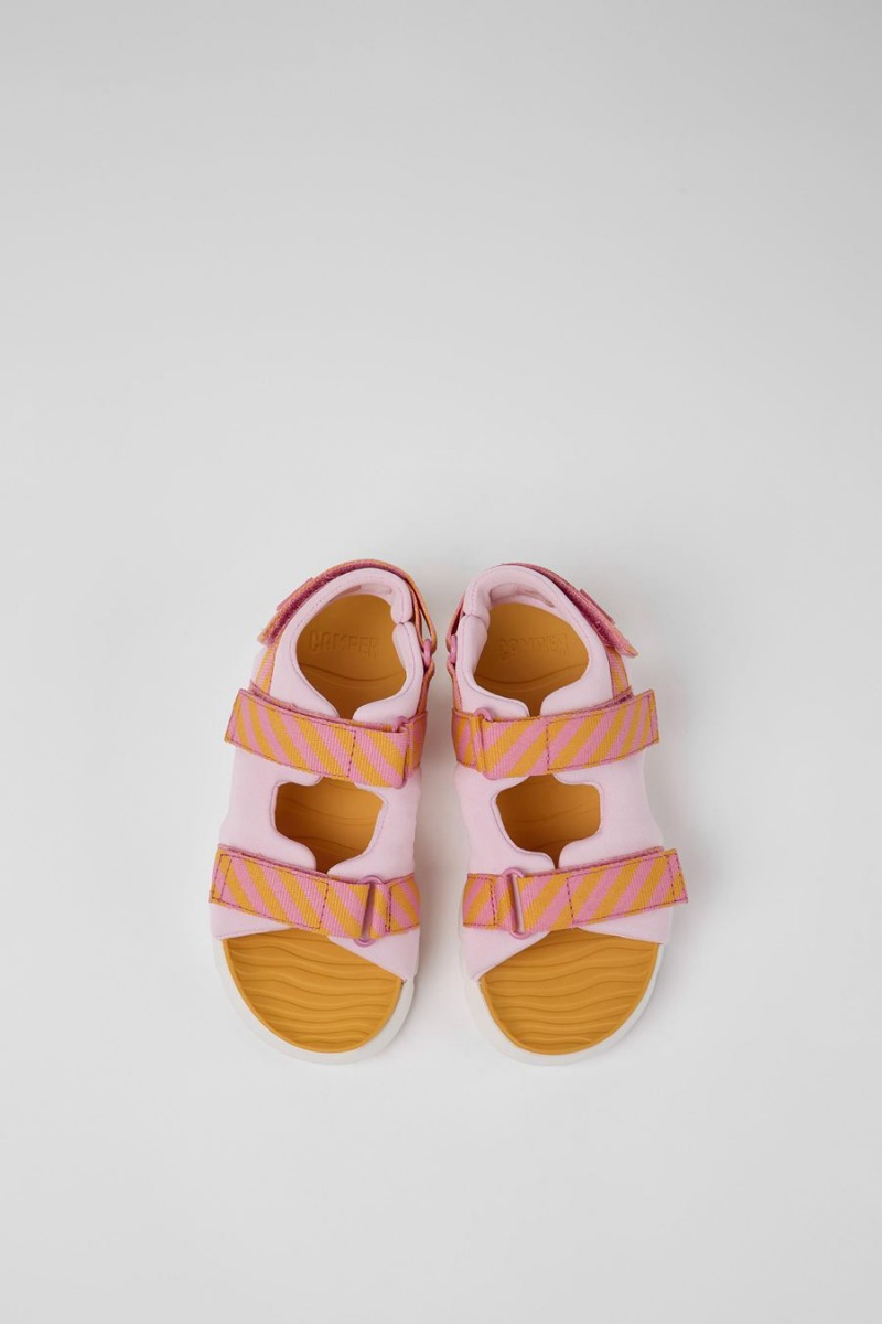 Pink Girls' Camper Oruga Textile Sandals | 3619527-VQ