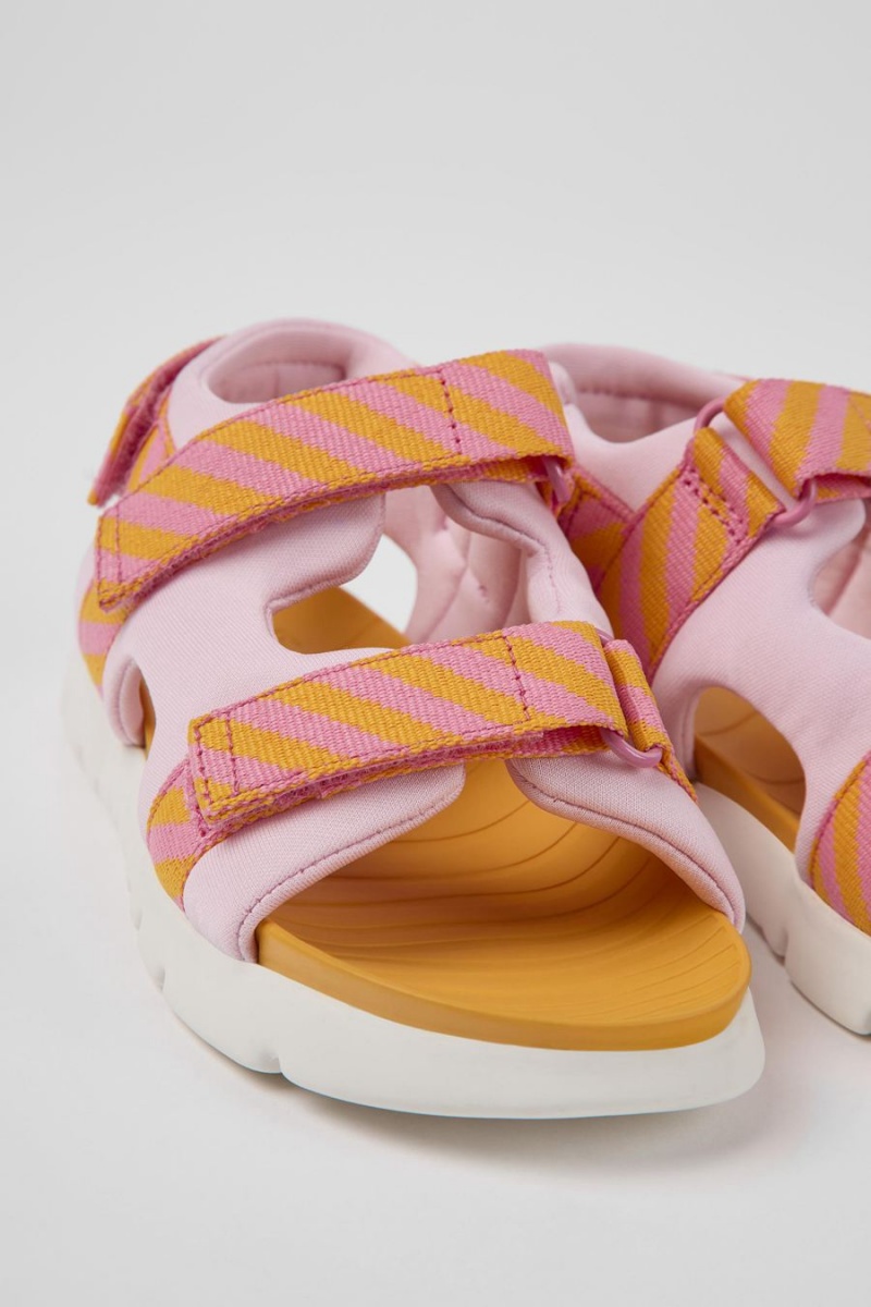 Pink Girls' Camper Oruga Textile Sandals | 3619527-VQ