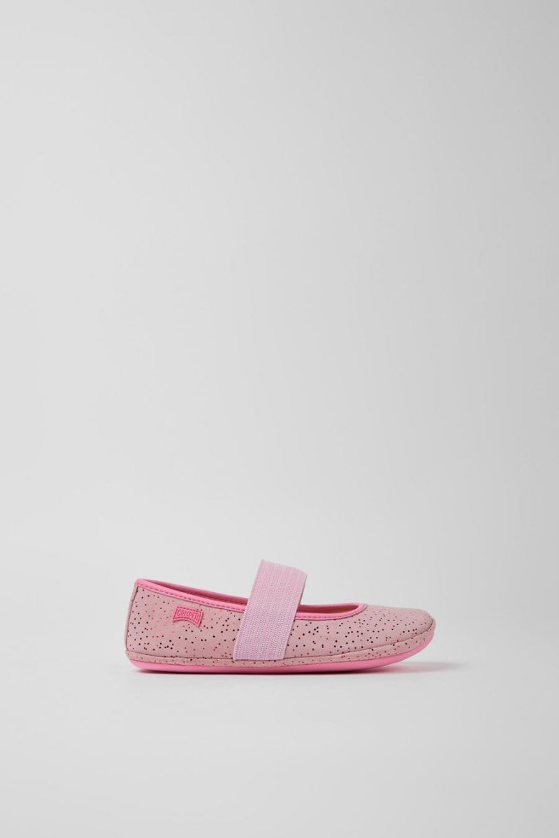 Pink Girls\' Camper Right Nubuck Ballerina | 6234785-KM