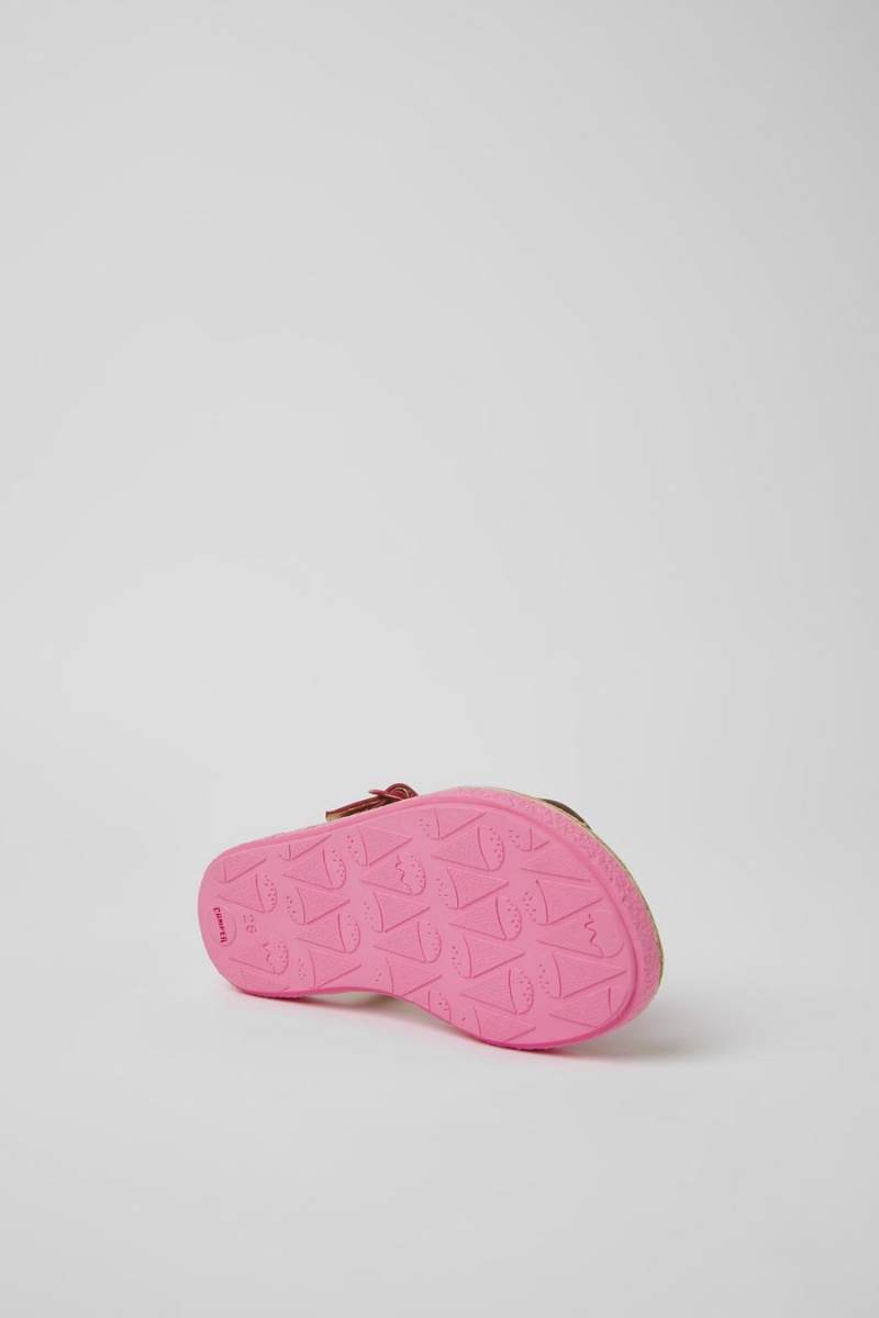 Pink Girls' Camper Twins Leather Sandals | 5139624-AP