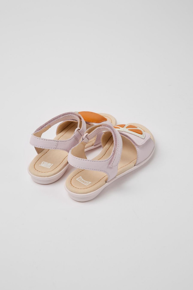 Pink Girls' Camper Twins Leather Sandals | 3810465-IO