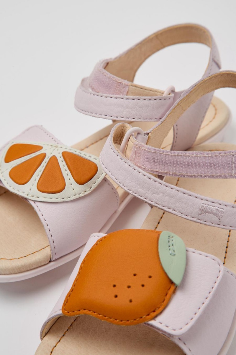 Pink Girls' Camper Twins Leather Sandals | 3810465-IO