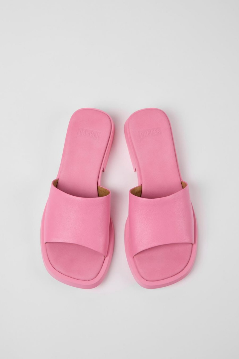 Pink Women's Camper Dana Leather Sandals | 1394752-WS