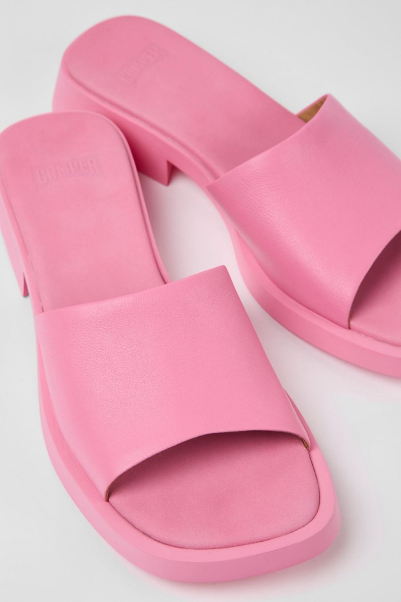 Pink Women's Camper Dana Leather Sandals | 1394752-WS