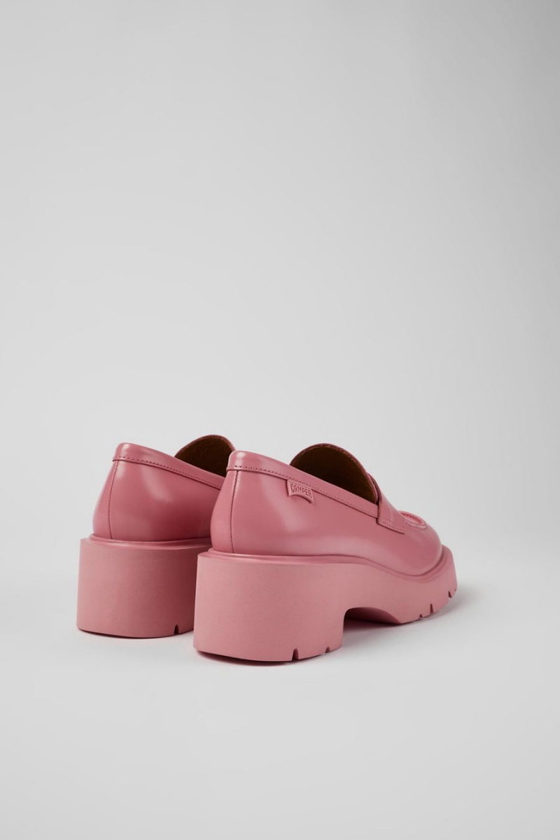 Pink Women's Camper Milah Leather Loafers | 0761925-CZ