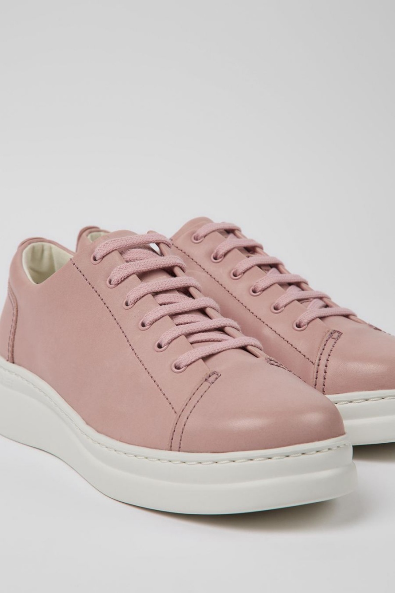 Pink Women's Camper Runner Up Leather Sneakers | 7162583-ST