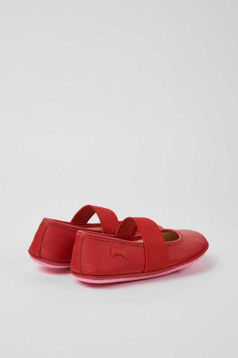 Red Girls' Camper Right Leather Ballerina | 9417820-WQ