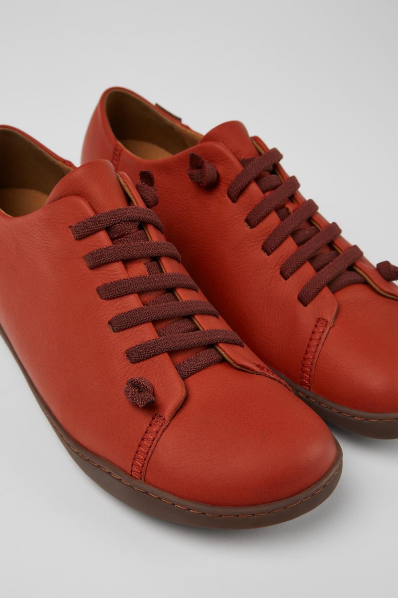 Red Men's Camper Peu Leather Sneakers | 5390728-MU