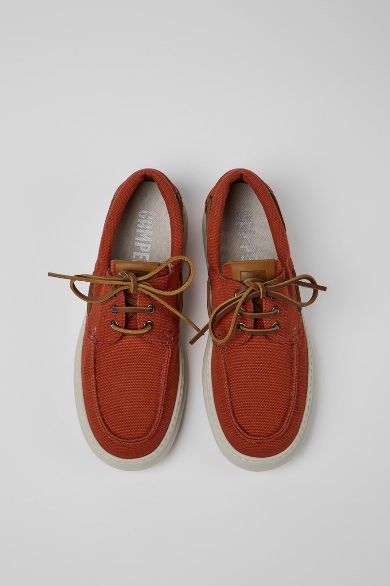 Red Men's Camper Runner Recycled Cotton Slip On | 0715329-PL