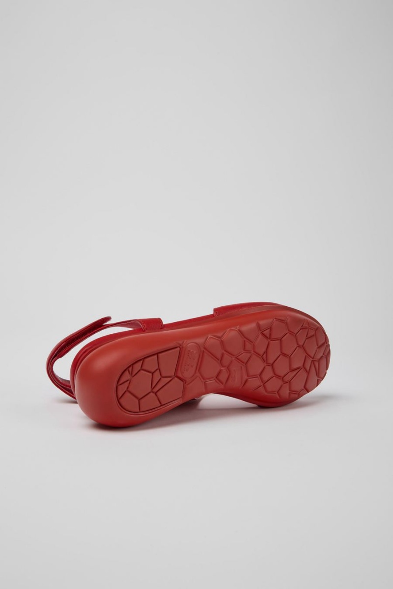 Red Women's Camper Balloon Leather Sandals | 8249065-GB