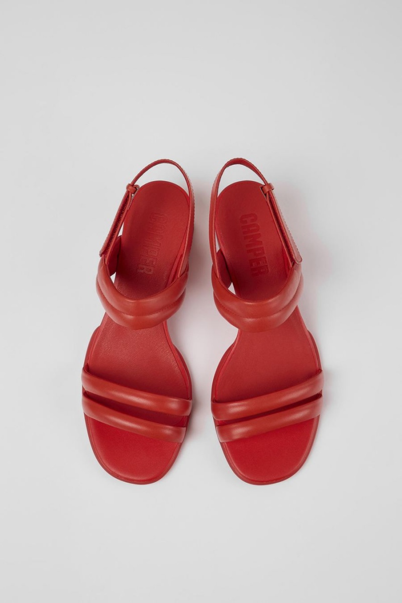 Red Women's Camper Katie Leather Sandals | 7461852-AM