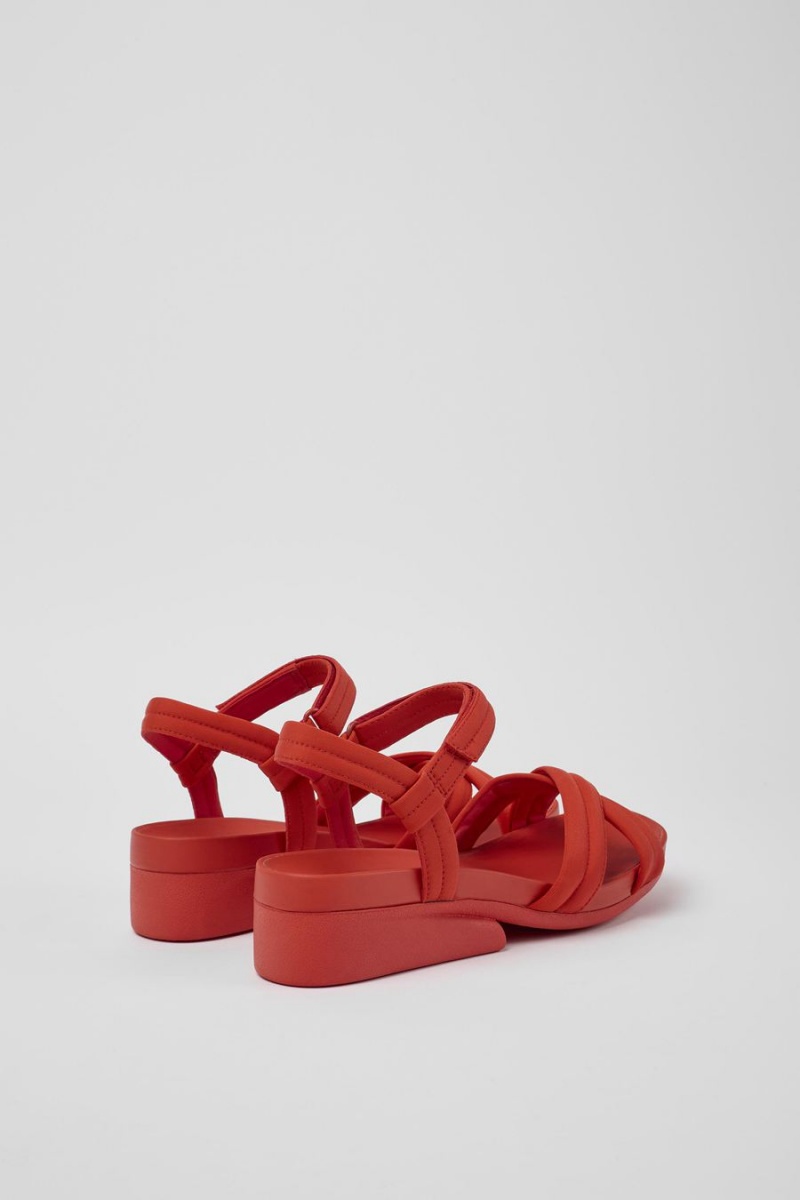 Red Women's Camper Minikaah Recycled Pet Nylon Sandals | 8763905-EG