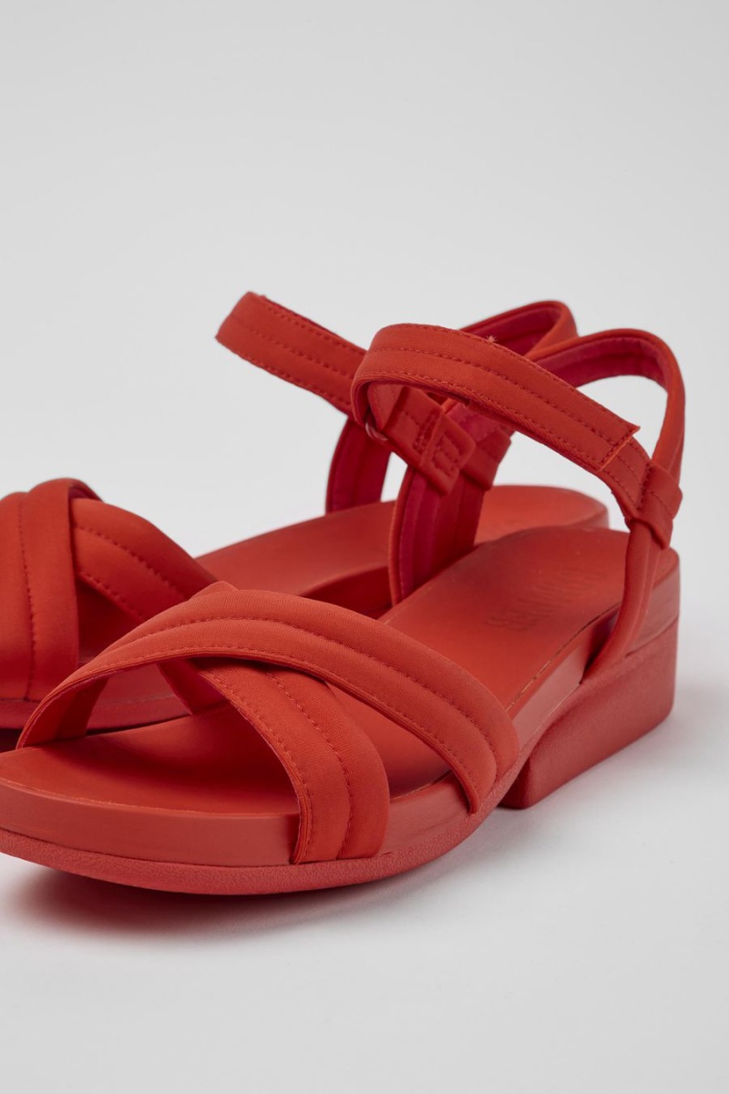 Red Women's Camper Minikaah Recycled Pet Nylon Sandals | 8763905-EG