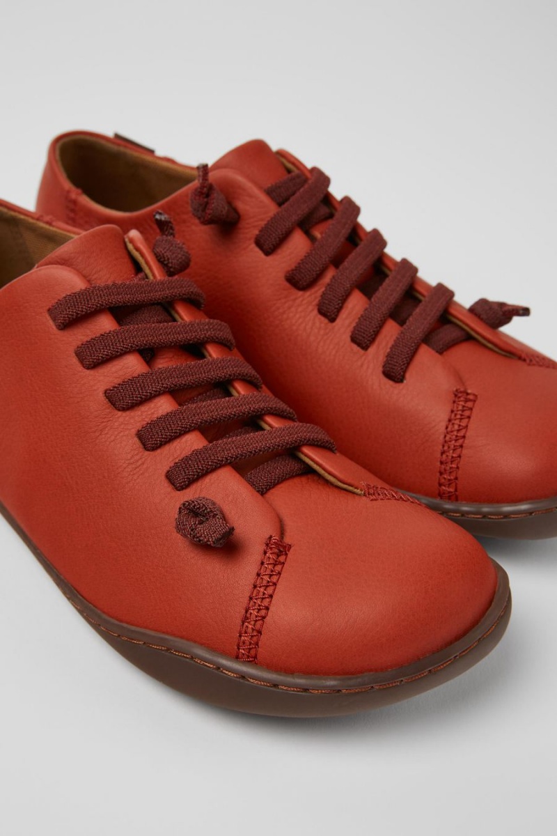 Red Women's Camper Peu Leather Sneakers | 0847291-BL