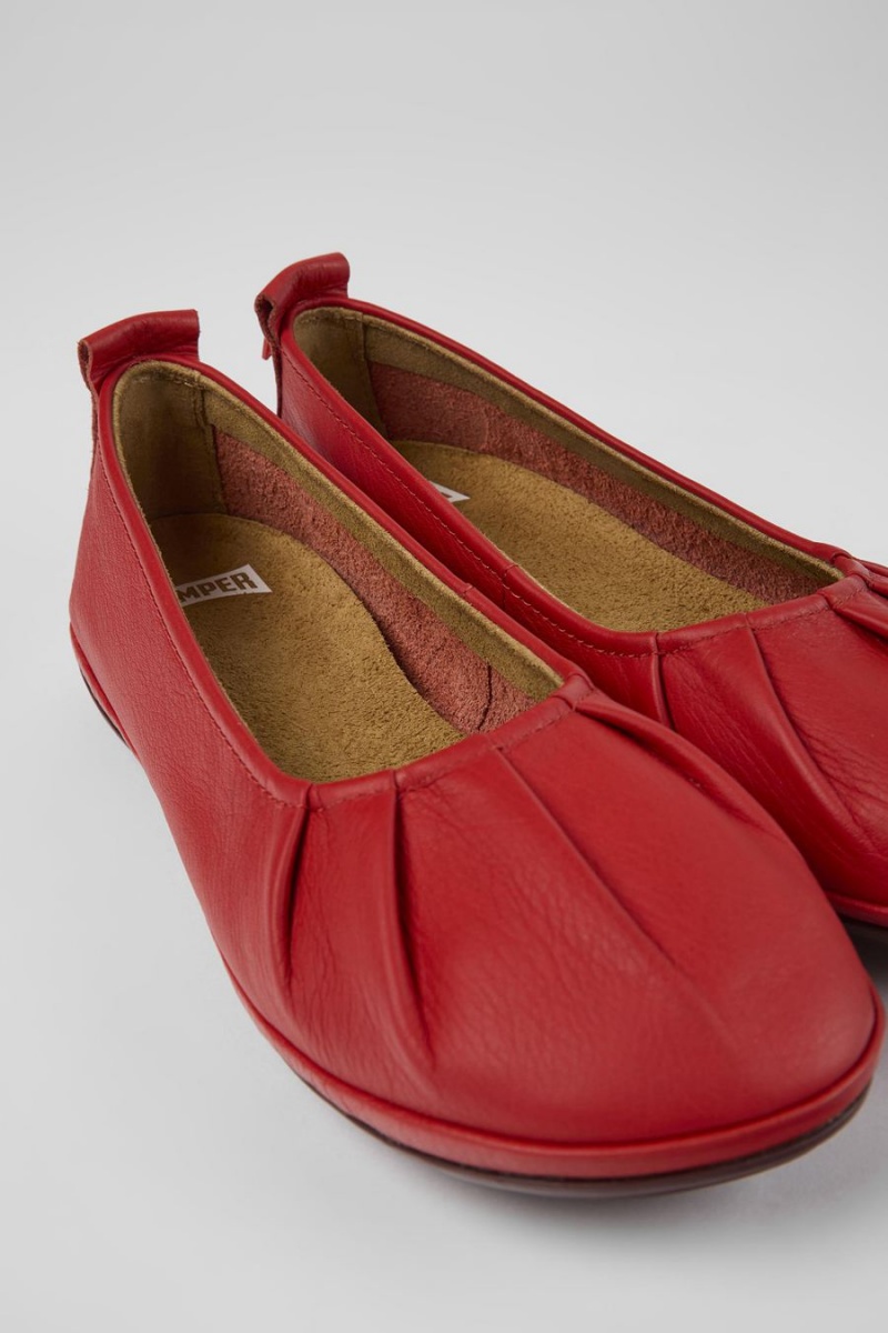 Red Women's Camper Right Leather Ballerina | 5867301-US