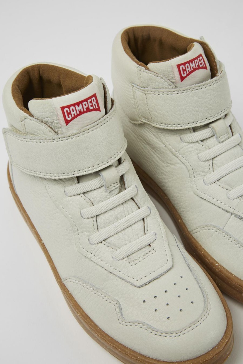 White Boys' Camper Runner Non-dyed Leather Sneakers | 7854923-LG