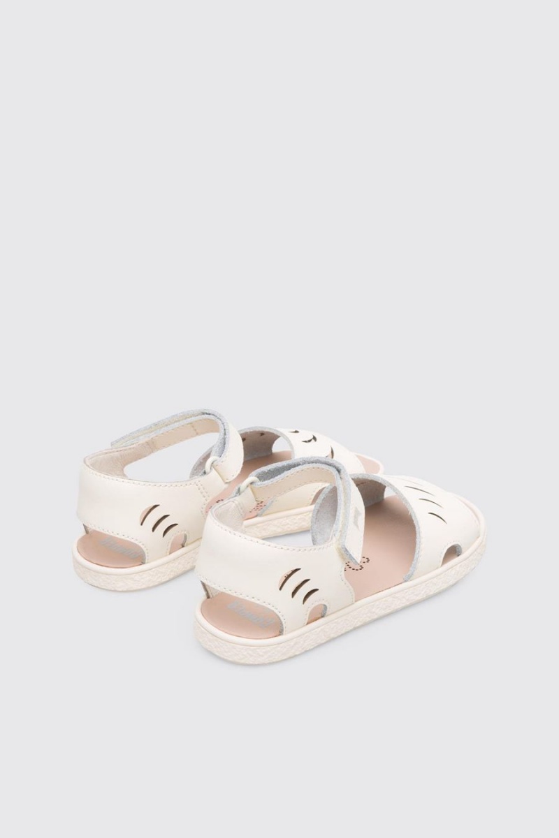 White Girls\' Camper Miko Cream Sandals | 6478502-QW